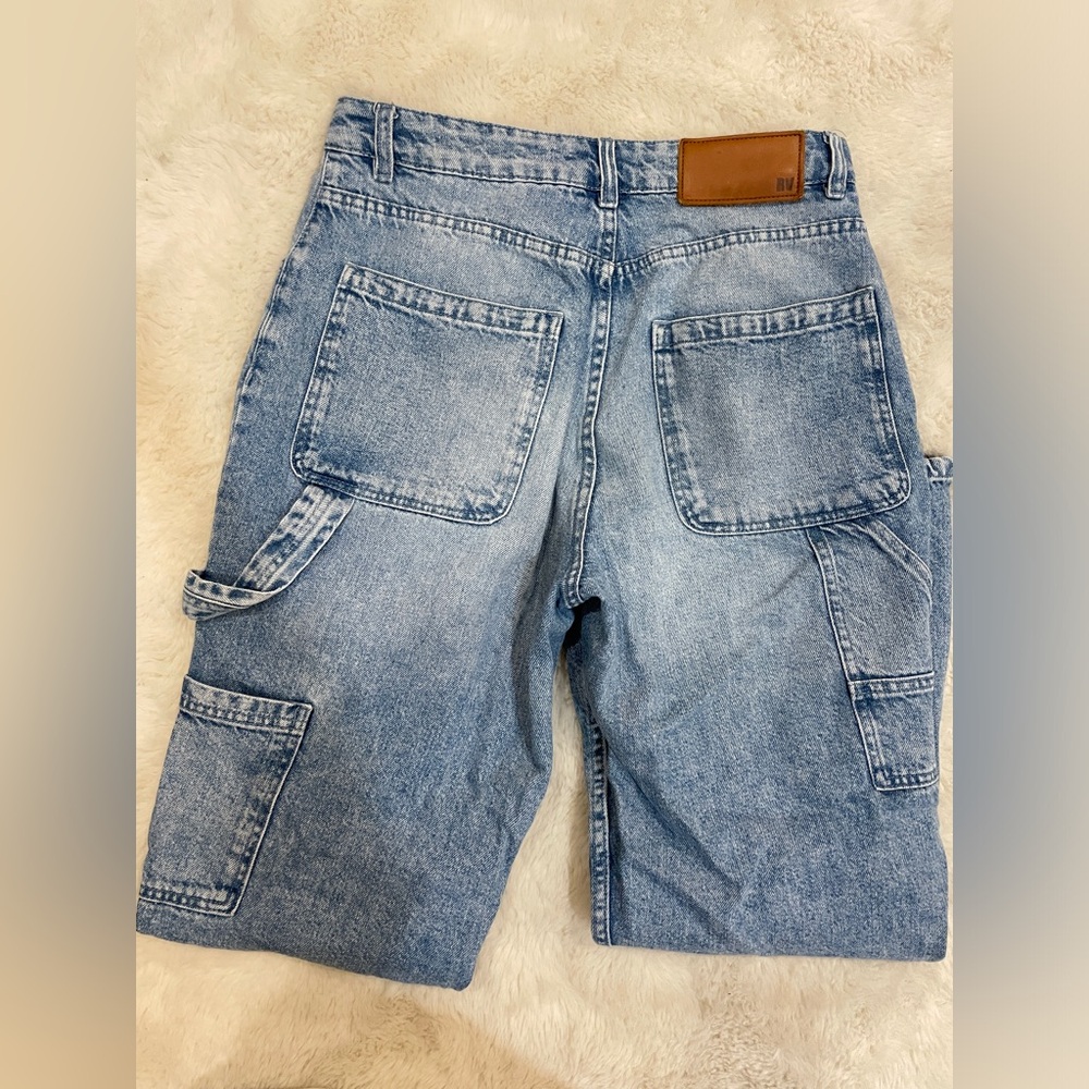 Reclaimed Vintage Blue Boyfriend Jeans Cargo Pants Size 28